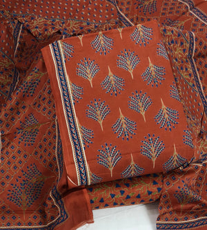 DRAVINAM Trends Jaipuri Print Cambric Cotton Unstitched Salwar Suit Dress Material for Women with Mulmul Cotton Dupatta
