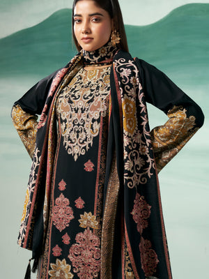 DRAVINAM Trends Women's Unstitched Pure Maslin Digital Foil Printed Pakistani Embroidered Suit Dress Material with Unstitched Maslin Bottoms and Maslin Dupatta
