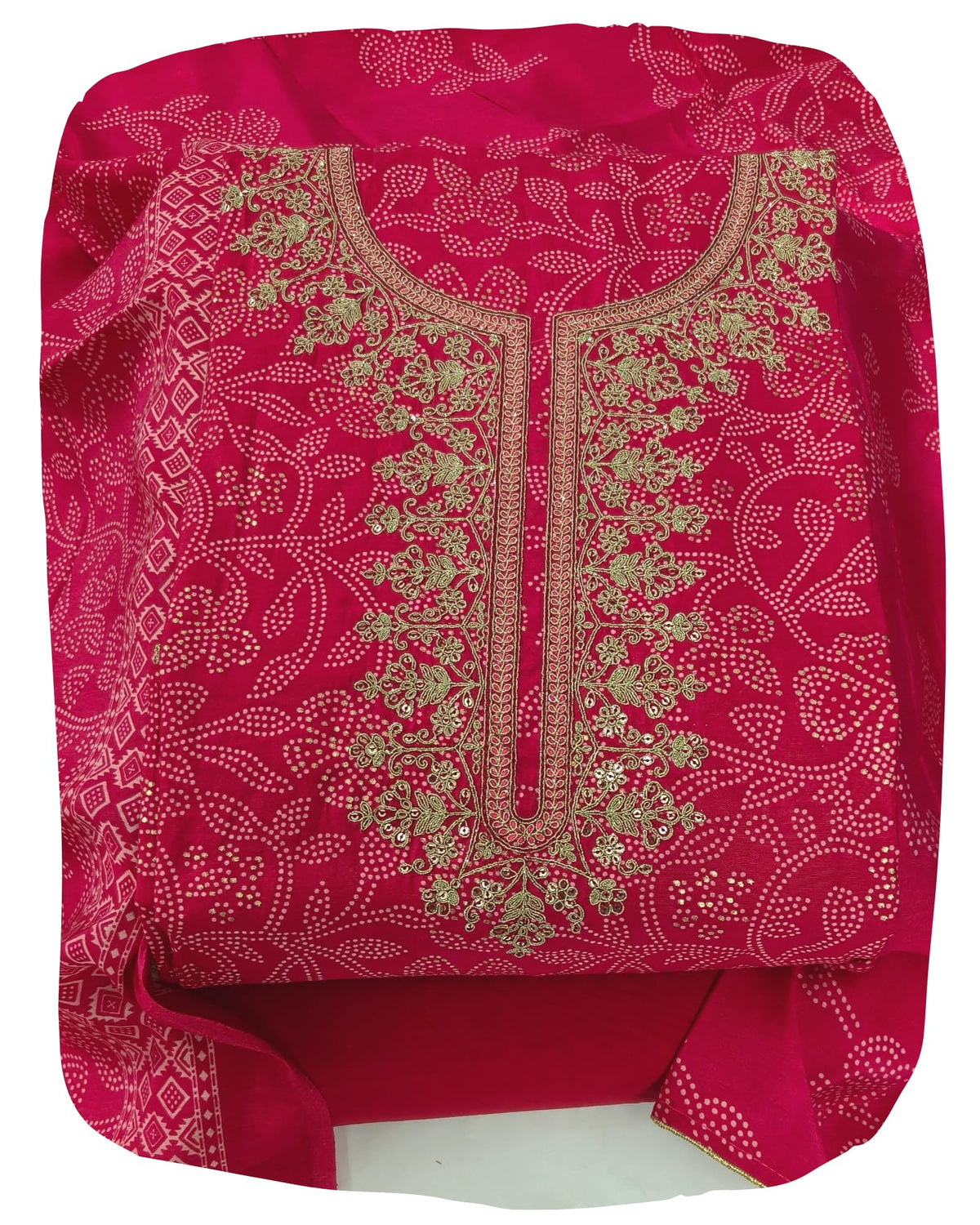 DRAVINAM Trends Womens Modal Silk Unstitched Suit Material with Embroidered Printed Kurta Pant and Dupatta