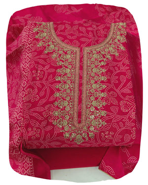 DRAVINAM Trends Womens Modal Silk Unstitched Suit Material with Embroidered Printed Kurta Pant and Dupatta