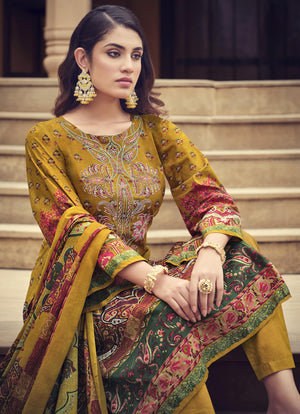 DRAVINAM Trends Unstitched Pakistani Print Embroidered Cotton Salwar Suit Dress Materials with Cotton Printed Dupatta