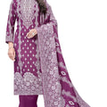 DRAVINAM Trends Heavy Pashmina Spun Digital Style Kani Kashmiri Printed Unstitched Salwar Suit for Women with Siroski Work and Printed Pashmina Shawl Dupatta