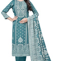 DRAVINAM Trends Heavy Pashmina Spun Digital Style Kani Kashmiri Printed Unstitched Salwar Suit for Women with Siroski Work and Printed Pashmina Shawl Dupatta