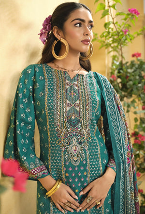 DRAVINAM Trends Women's Unstitched Salwar Suit Dress Material - Cotton Digital Printed Organza Embroidered Kameez II Unstitch Bottoms II Cotton Dupatta