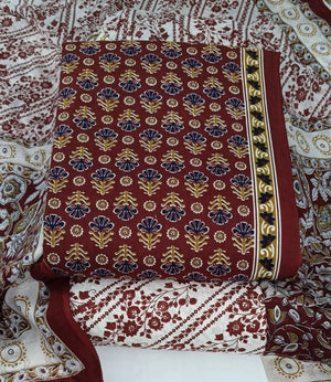 DRAVINAM Trends Jaipuri Print Cambric Cotton Unstitched Salwar Suit Dress Material for Women with Mulmul Cotton Dupatta