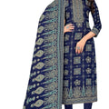 DRAVINAM Trends Women's Unstitched Kashmiri Kani Printed Woolen Winter wear salwar suits for women with Fancy Kani Shawl dupatta (Blue)