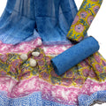 Traditional Bagru Hand Block Print Cotton Suit Set with Pure Chiffon Hand Printed Dupatta