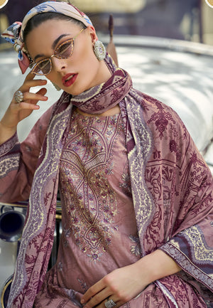 DRAVINAM Trends Kurti 2.50 mtrs, Pure Cotton (3 mtrs apx), Pure MAL MAL Cotton Dupatta Digital Print|Light Grey