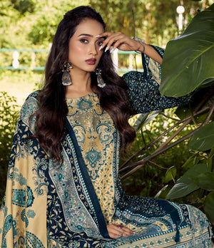 DRAVINAM Trends Women's Unstitched Winter Wear Woollen Pashmina Salwar Suit Dress Material with Pashmina Printed Shawl Dupatta