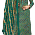 DRAVINAM Trends Women's Unstitched dobby Print Woollen Pashmina Salwar Suit Dress Material with embroidery work and Pashmina Printed Shawl Dupatta (Free Size_Green)