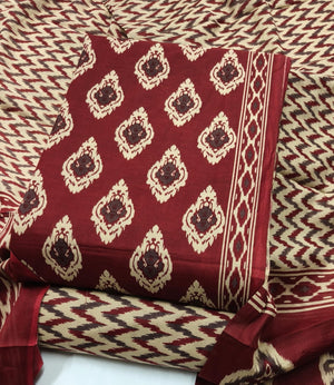 DRAVINAM Trends Jaipuri Print Cambric Cotton Unstitched Salwar Suit Dress Material for Women with Mulmul Cotton Dupatta