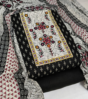 DRAVINAM Trends Women's Cambric Cotton Dress Material | Unstitch Printed Suit Set with Cotton Dupatta