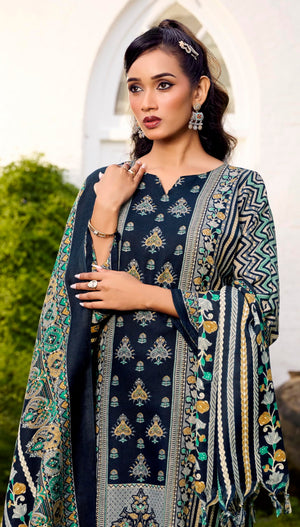 DRAVINAM Trends Women's Winter wear unstitched Printed Woollen Pashmina Salwar Suit Dress Material with Pashmina Printed Shawl Dupatta