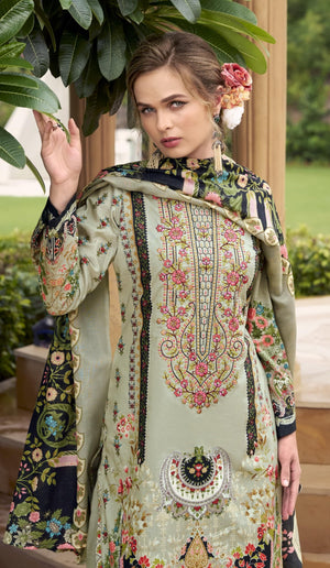 DRAVINAM Trends Women's Unstitched Cotton Suit Dress Material - Pure Cotton Embroidered Digital Top II Cotton Bottoms II Cotton Digital Print Dupatta