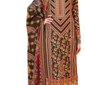 DRAVINAM Trends Women's Unstitched kanni Print Woollen Pashmina Salwar Suit Dress Material with Pashmina Printed Shawl Dupatta (Free Size_Wine)