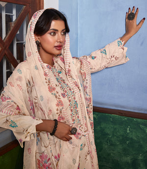 DRAVINAM Trends Women's Cotton Embroidered Unstitiched Salwar Suit Material