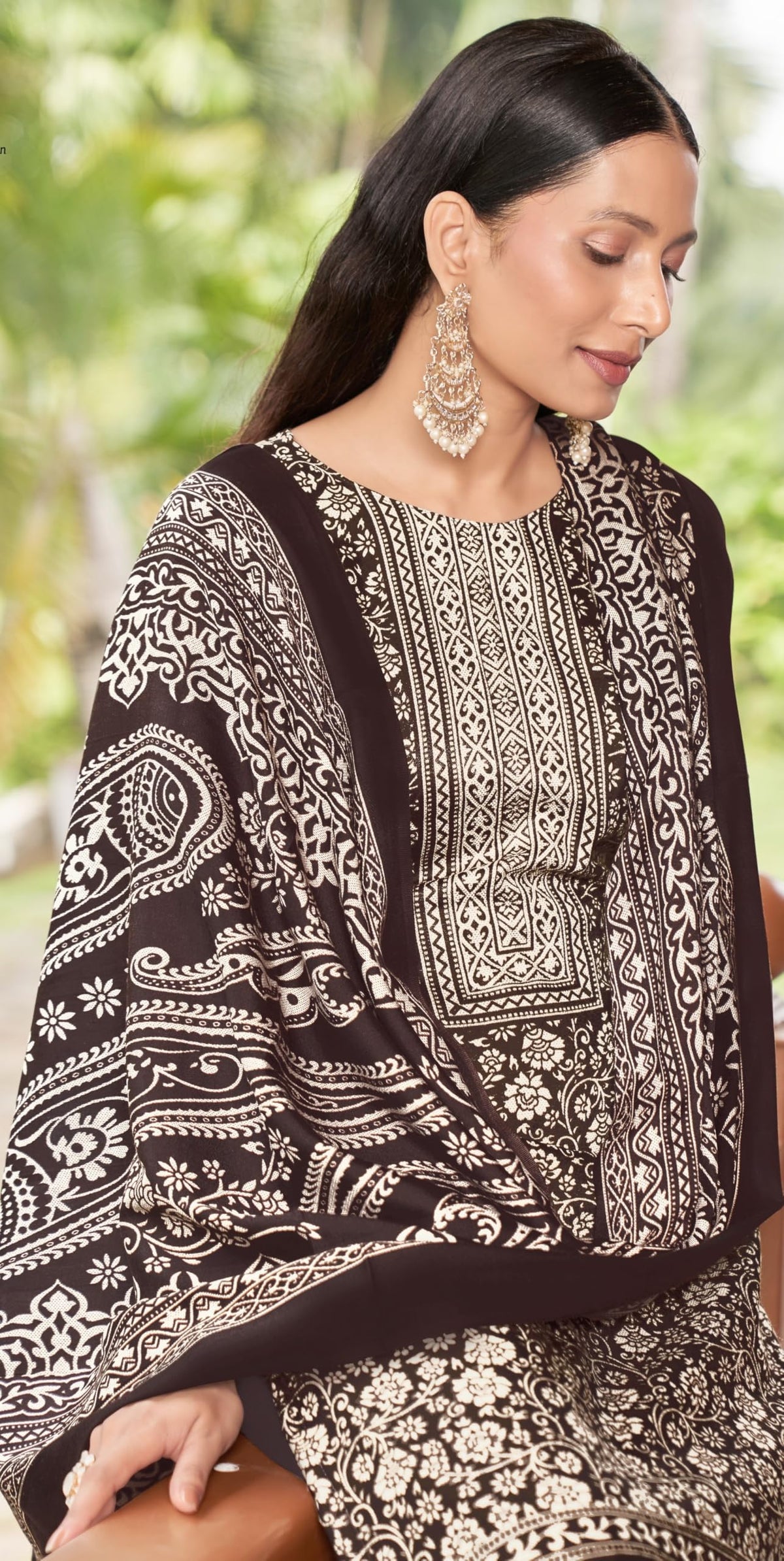 DRAVINAM Trends Women's Unstitched Winter Wear Kashmiri Kani Printed Heavy Woolen Pashmina Salwar Suit Dress Material with Digital Printed Printed Shawl Dupatta