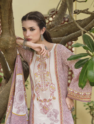 DRAVINAM Trends Kurti 2.50 mtrs, Pure Cotton Salwar (3 mtrs apx), Pure Cotton Mal Mal Print (2.30|Light Brown 1
