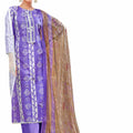 DRAVINAM Trends Women's Cotton Printed Unstitiched Dress Material (purple)