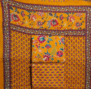 DRAVINAM Trends Jaipuri Print Cambric Cotton Unstitched Salwar Suit Dress Material for Women with Mulmul Cotton Dupatta