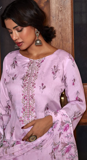 DRAVINAM Trends Women's Cotton Embroidered Unstitiched Salwar Suit Material