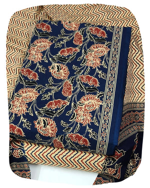 DRAVINAM Trends Jaipuri Print Cambric Cotton Unstitched Salwar Suit Dress Material for Women with Mulmul Cotton Dupatta