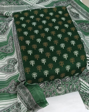 DRAVINAM Trends Women's Ethnic Pure Cotton Jaipuri Printed Unstitched Salwar Suit Dress Material with Dupatta