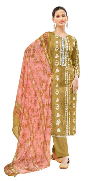 DRAVINAM Trends Women's Cotton Printed Unstitiched Dress Material (purple)