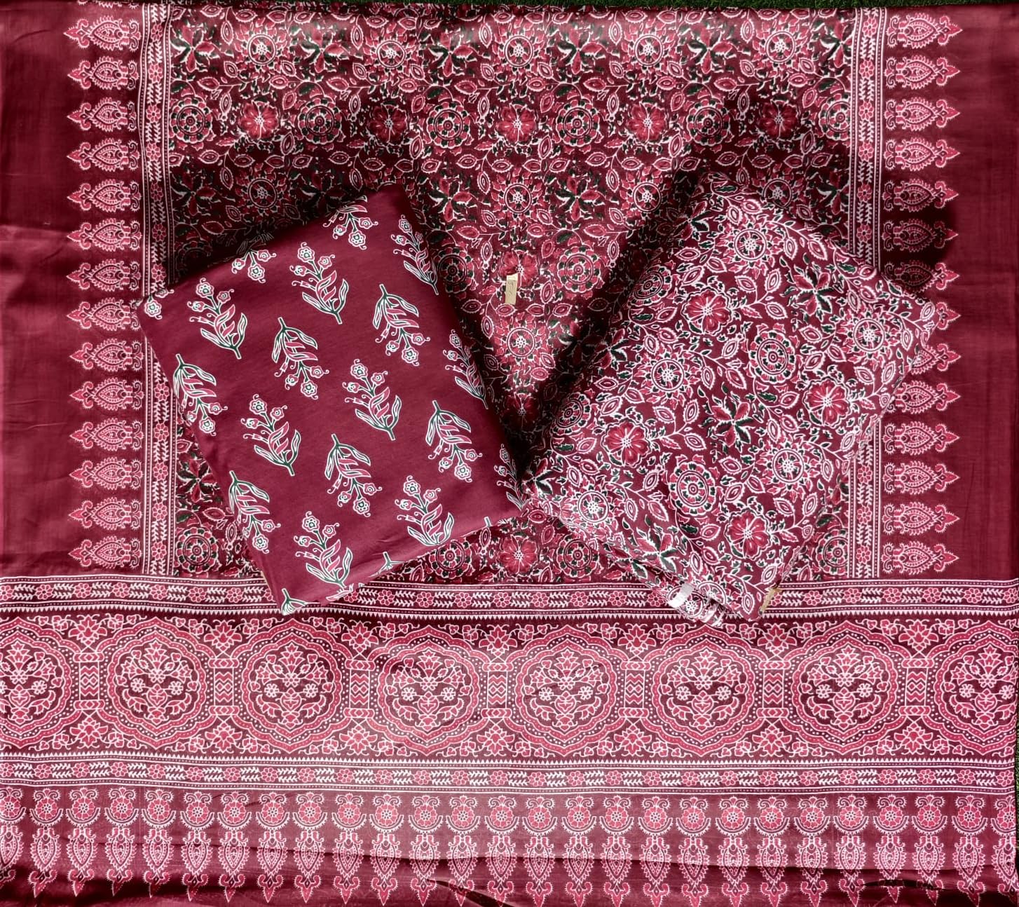 DRAVINAM Trends Jaipuri Print Cambric Cotton Unstitched Salwar Suit Dress Material for Women with Mulmul Cotton Dupatta