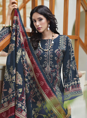 DRAVINAM Trends Women's Unstitched Cotton Salwar Suit Dress Material - Pure Cotton Heavy Embroidered Kameez II Unstitch Bottoms II Mal Mal Dupatta