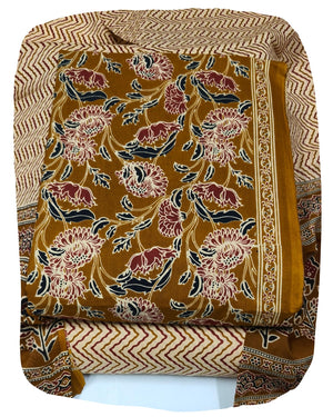 DRAVINAM Trends Jaipuri Print Cambric Cotton Unstitched Salwar Suit Dress Material for Women with Mulmul Cotton Dupatta