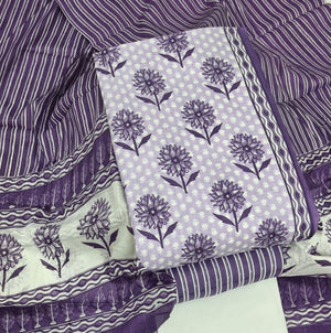 DRAVINAM Trends Jaipuri Print Cambric Cotton Unstitched Salwar Suit Dress Material for Women with Mulmul Cotton Dupatta