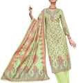 DRAVINAM Trends Women's Winter Wear Woolen Pashmina Digital Kani Printed Swaroski Work Unstitch Salwar Suit Dress Material with Digital Printed Pashmina Woolen Warm Shawl Dupatta