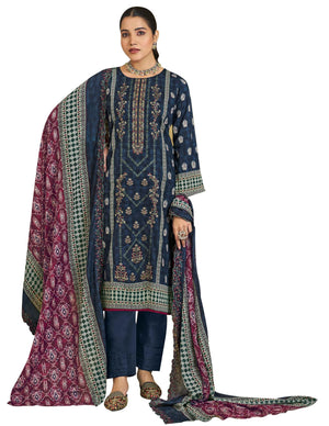 DRAVINAM Trends Women's Unstitched Salwar Suit Dress Material - Cotton Digital Printed Organza Embroidered Kameez II Unstitch Bottoms II Cotton Dupatta