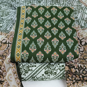 DRAVINAM Trends Jaipuri Print Cambric Cotton Unstitched Salwar Suit Dress Material for Women with Mulmul Cotton Dupatta