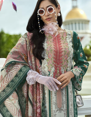 DRAVINAM Trends Women's Unstitched Pakistani Print Embroidered Pure Cotton Salwar Suit Dress Materials with Cotton Printed Dupatta