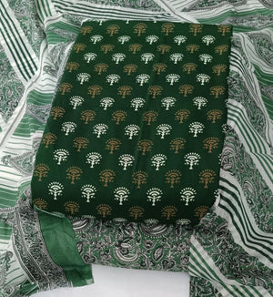 DRAVINAM Trends Women's Ethnic Pure Cotton Jaipuri Printed Unstitched Salwar Suit Dress Material with Dupatta