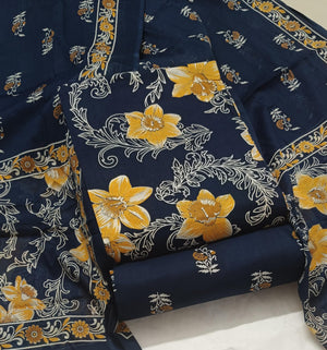 DRAVINAM Trends Discharge Prints Pure Soft Cotton Unstitched Salwar Suit Dress Material with Cotton Dupatta