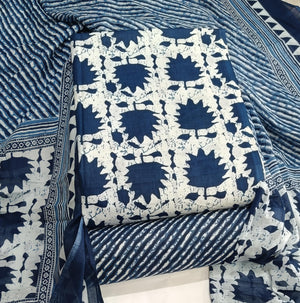 DRAVINAM Trends Jaipuri Print Cambric Cotton Unstitched Salwar Suit Dress Material for Women with Mulmul Cotton Dupatta