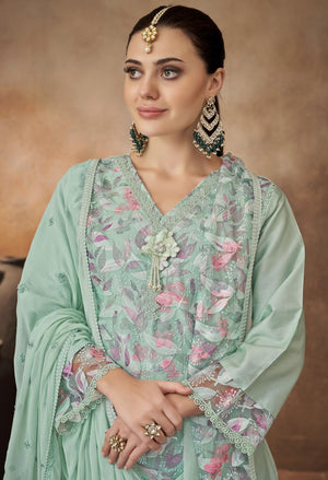 DRAVINAM Trends Women's Unstitched Cotton Embroidered Suit Material -Jam Cotton Embroidered Shirt II Cotton Bottoms II Chiffon Ptinted Dupatta