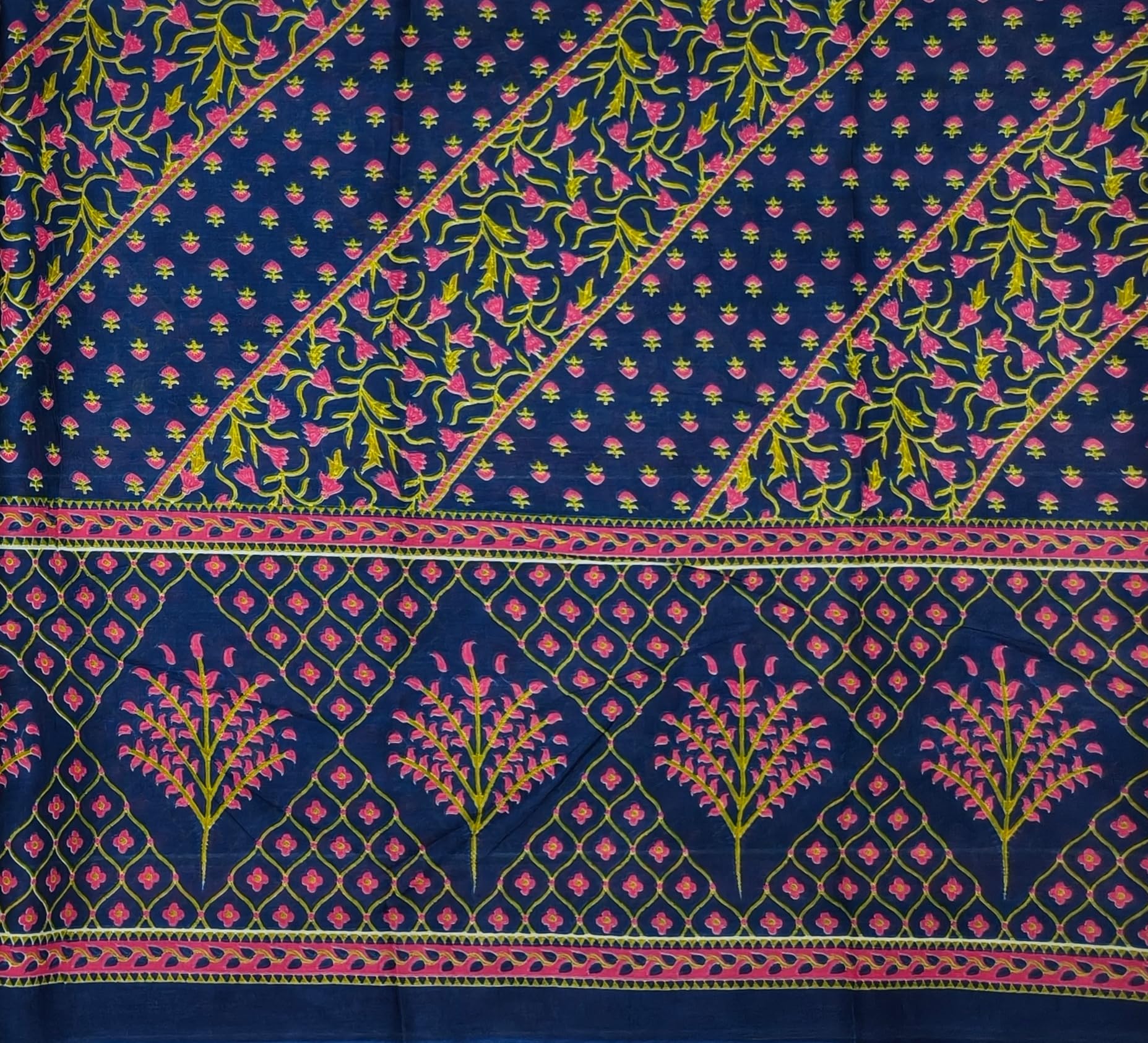 DRAVINAM Trends Jaipuri Print Cambric Cotton Unstitched Salwar Suit Dress Material for Women with Mulmul Cotton Dupatta