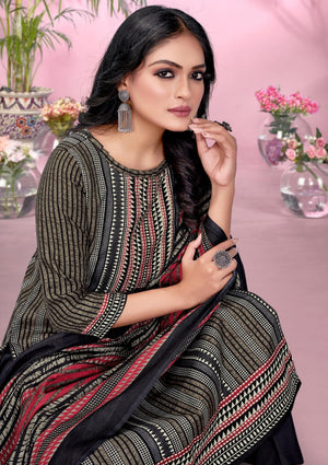 DRAVINAM Trends Women's Unstitched Kaani Print Pashmina Winter wear Dress Material Fabric for Salwar Suit with printed pashmina Kashmiri shawl dupatta (Green)