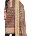 DRAVINAM Trends Women's Unstitched Kaani Digital Print Swaroski Work Spun Pashmina Winter wear Dress Material Fabric for Salwar Suit with printed Pashmina Kashmiri shawl dupatta (Free size)