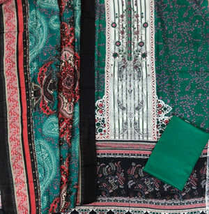 DRAVINAM Trends Women's Pure Cotton Unstitched Salwar Suit Dress Material Set | Pakistani Prints with Embroidery I Mulmul Dupatta