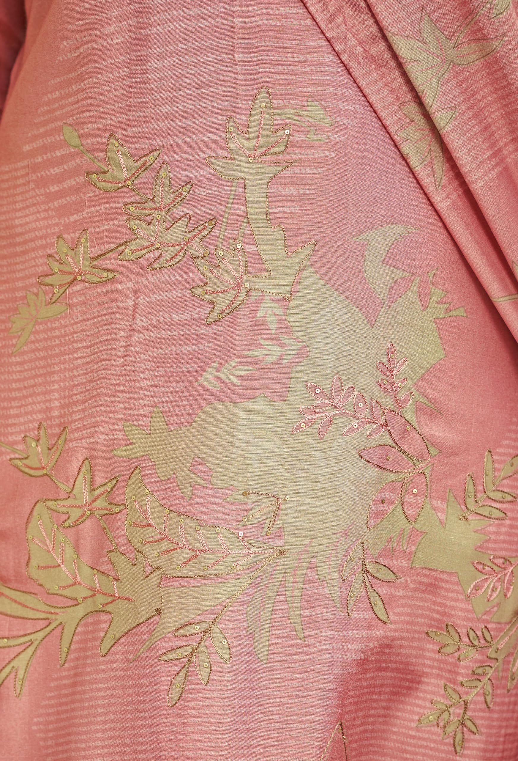 DRAVINAM Trends Unstitch Premium Viscose Bemberg Maslin Suit Dress Material II Pure Maslin Top Fabric with Aari work & Swaroski Detailing I Viscose Rayon Bottom I Digital Printed Maslin Dupatta